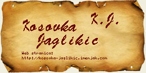 Kosovka Jaglikić vizit kartica